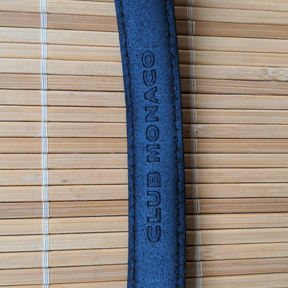 Club Monaco black leather belt, size M (fits 31"-35") - Picture 3 of 9